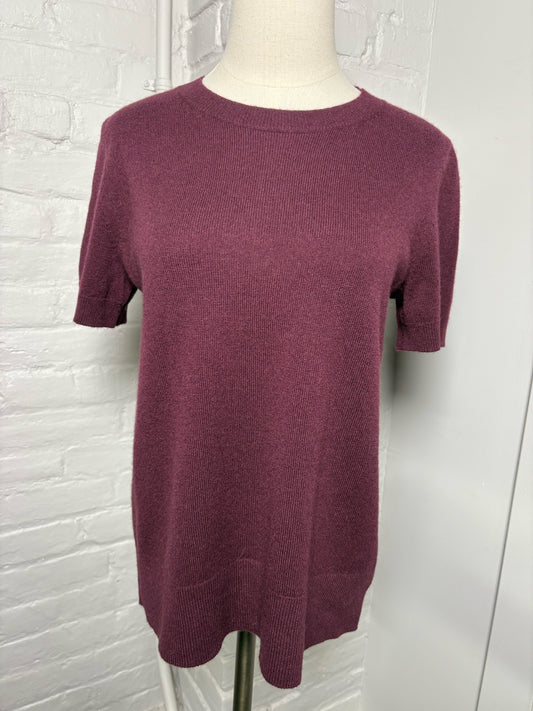 Women Size M Theory Plum Solid Cashmere Sweater