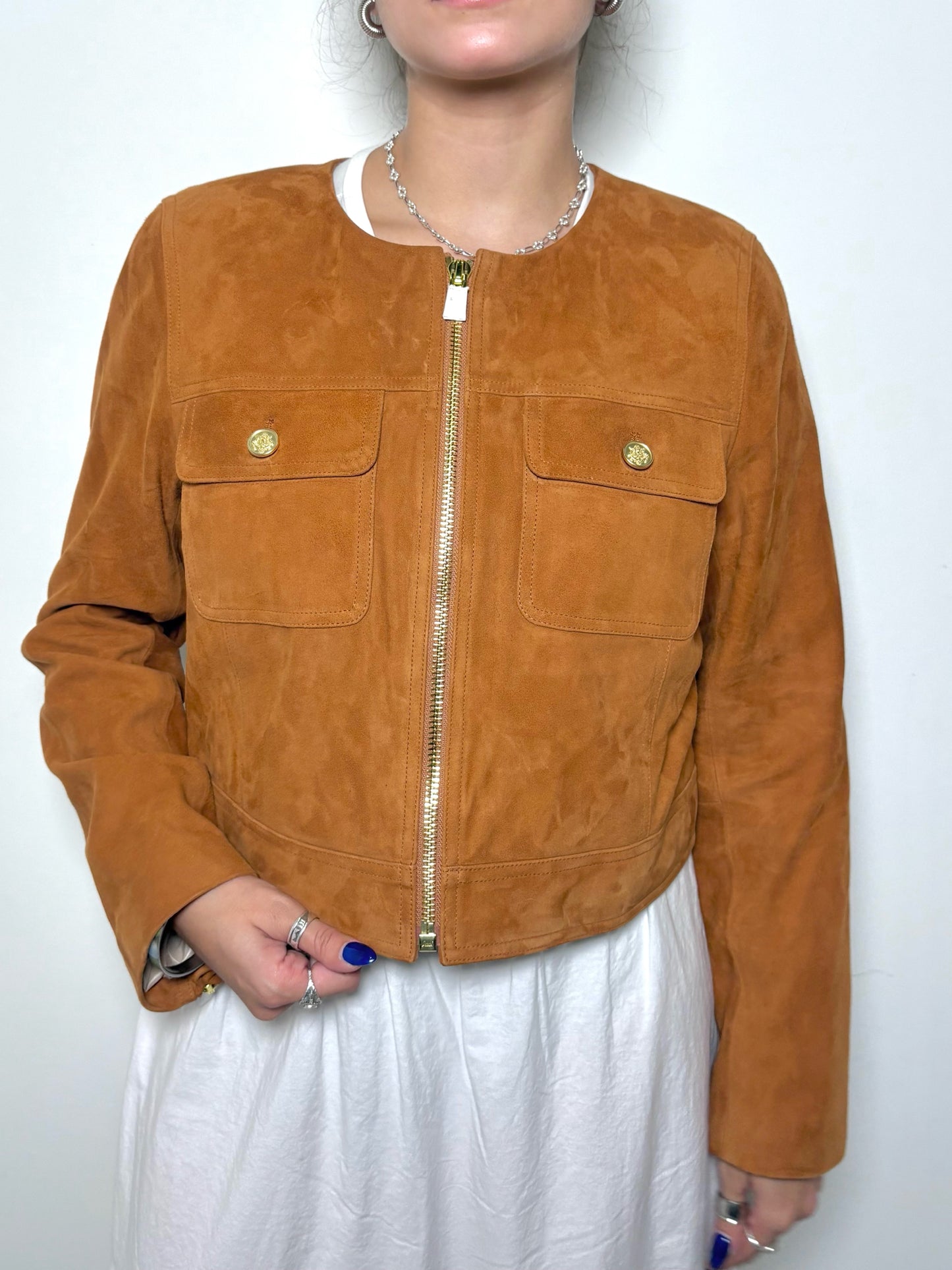 Women Size M J. Crew Camel Solid Goatskin NWT Jacket