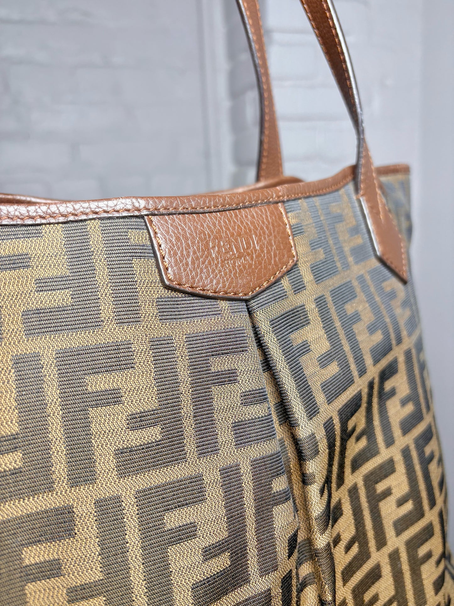 Canvas Fendi Zucca Print Canvas Pre-owned Brown Medium Purse