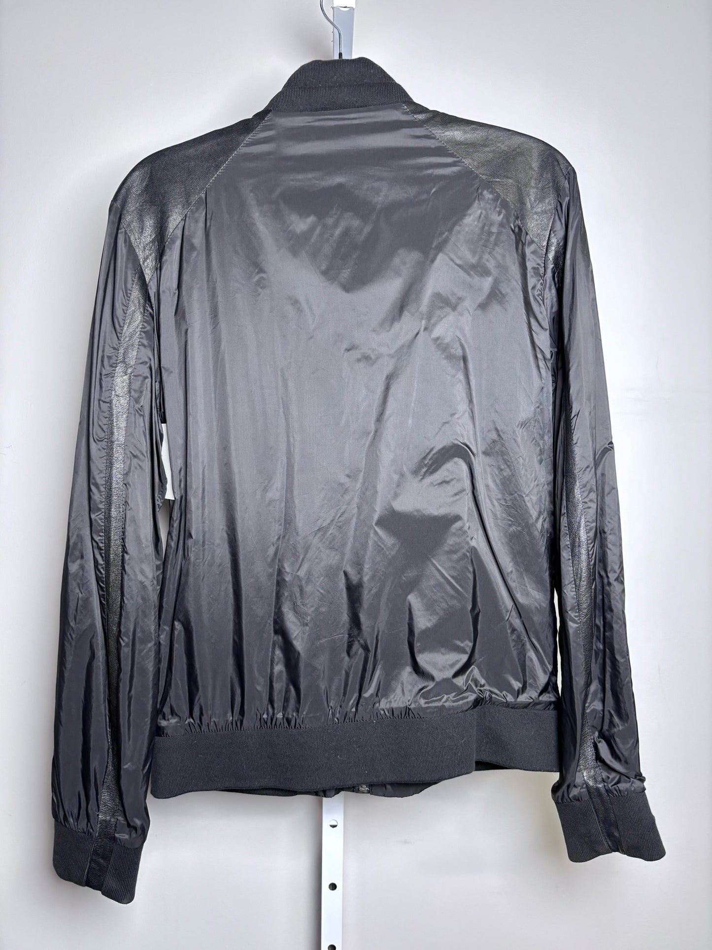 Women Size S IRO Black Solid Nylon, Leather Panels Pre-owned Jacket