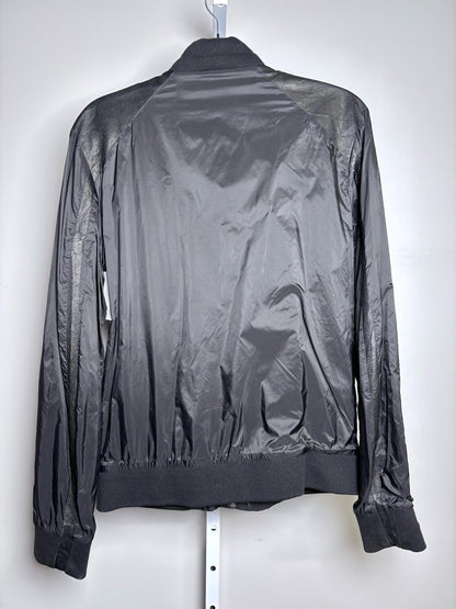 Women Size S IRO Black Solid Nylon, Leather Panels Pre-owned Jacket