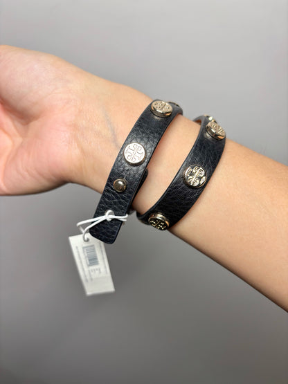 Camel Leather Tory Burch Solid NWT Black, Camel Reversible Studded Bracelet