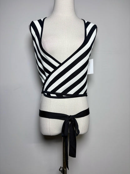 Women Size 46 Dolce & Gabbana Black & White Chevron Vintage Pre-owned Vest