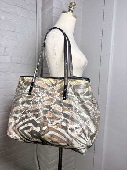 Jimmy Choo Animal Print Canvas Tote Bag