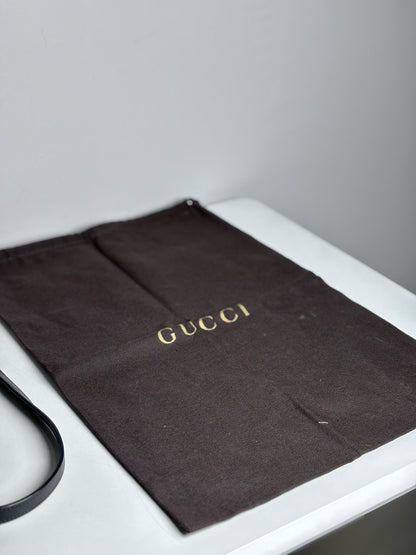 Gucci GG Marmont Flap Quilted Medium Leather Pre-owned Black Lambskin Purse