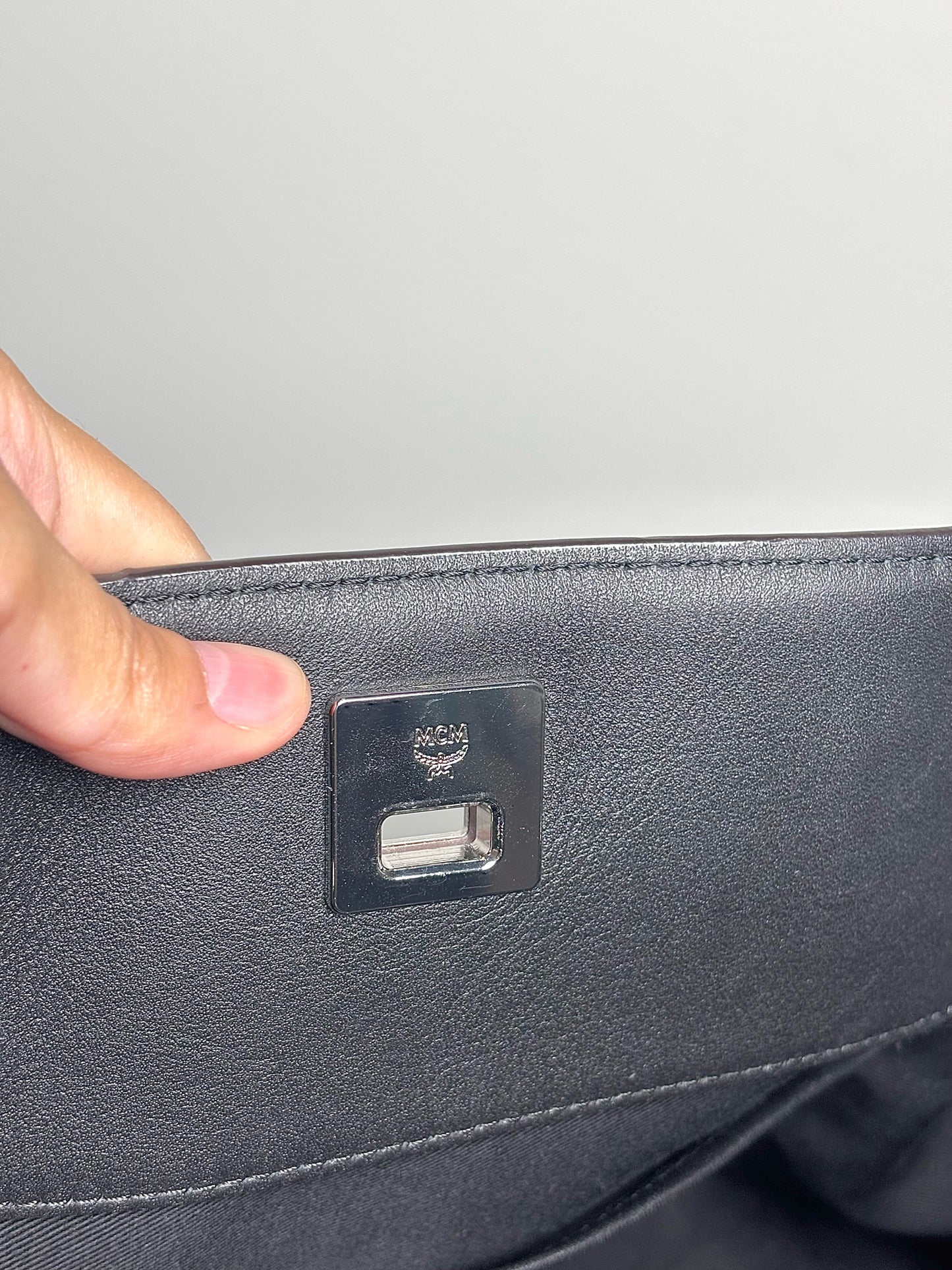 MCM Monogram Leather Black Purse