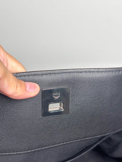 MCM Monogram Leather Black Purse