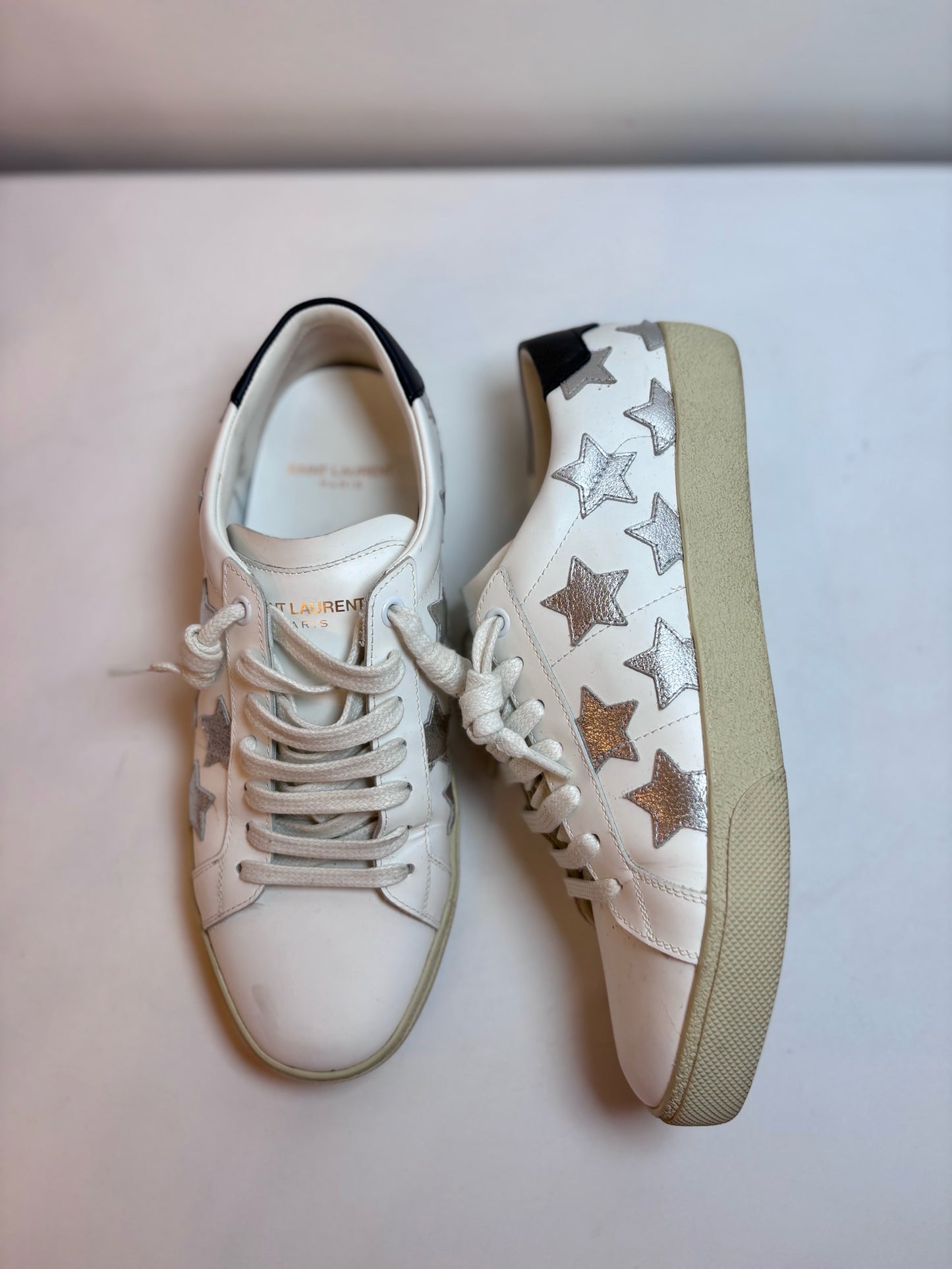 W Shoe Size 38 (8 US) Golden Goose White Leather Gold Star Pre-owned Sneakers