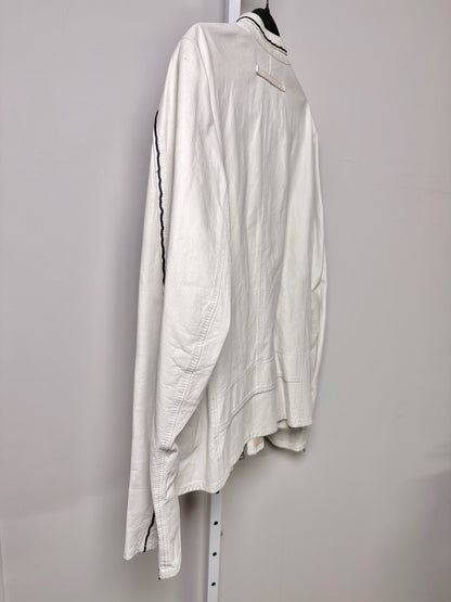 Vintage Prada White Leather Solid Men's Size 52 Moto Jacket