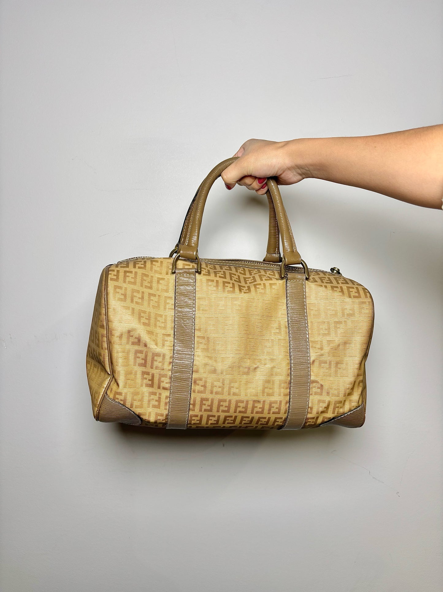 Zucchino Canvas Fendi Monogram Vintage Tan Purse