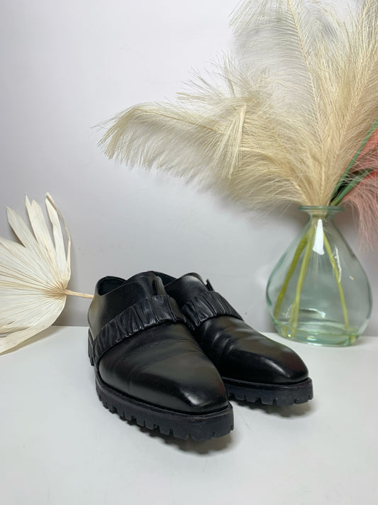 W Shoe Size 38.5 Rupert Sanderson Black Leather Loafers