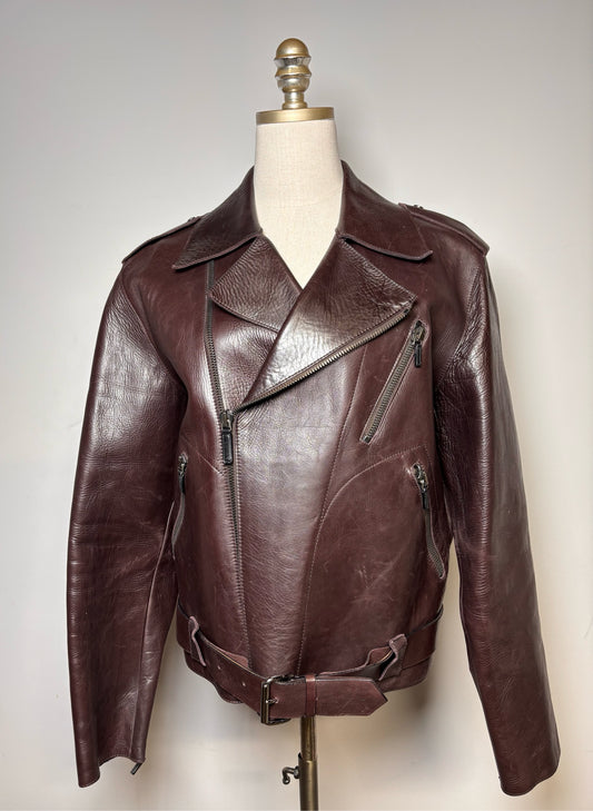 Gucci Brown Moto Leather Men's M (Estimate) Jacket