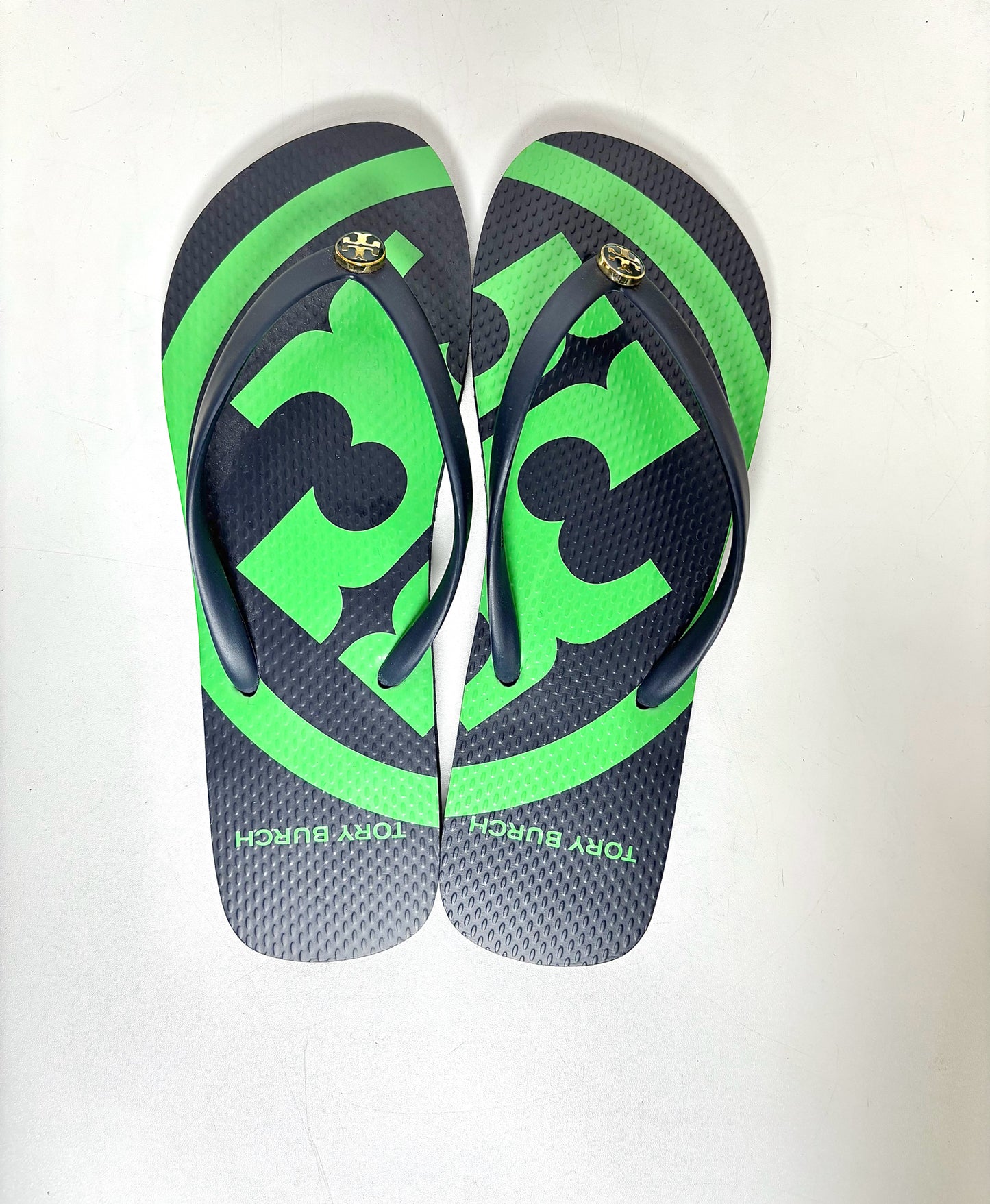 W Shoe Size 7 Tory Burch Navy Rubber Flip Flops