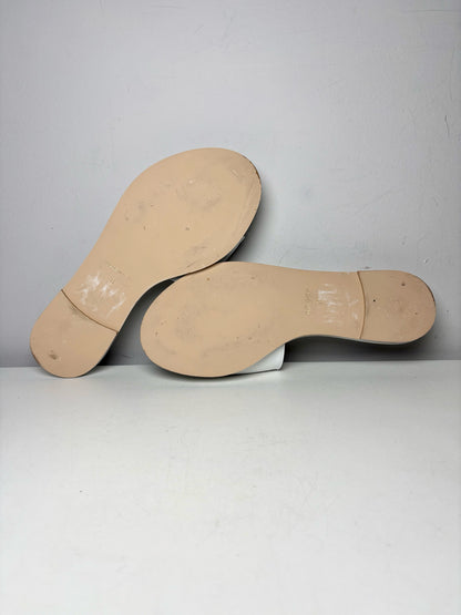 W Shoe Size 8 Mario Valentino White Leather Cowhide Women's Sandals