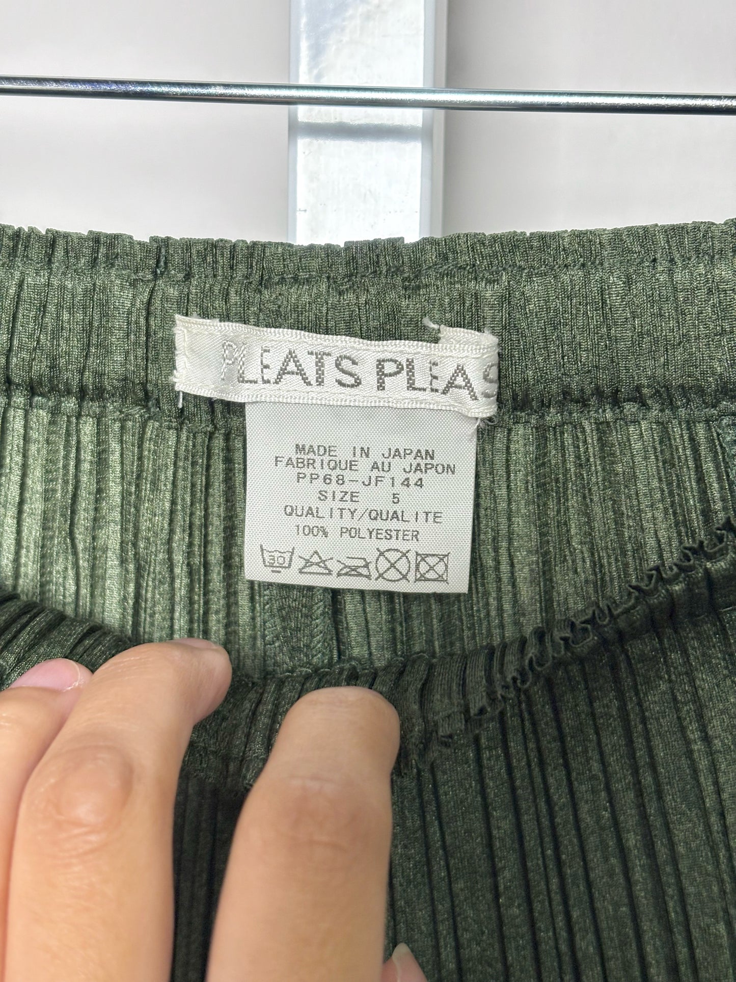 Women Size 5 (S/M) Pleats Please Issey Miyake Hunter Green Pleats Pants