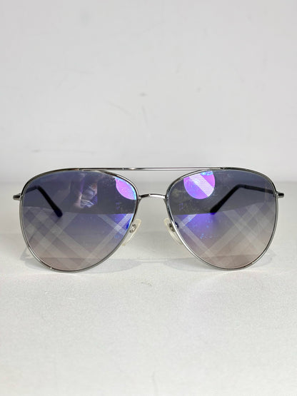 Men's Burberry Spark Mirrored Aviator Sunglasses Silver Sunglasses