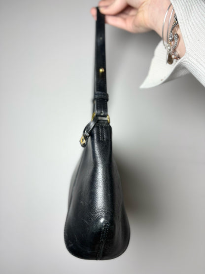 Vintage Delvaux Black Leather Handbag