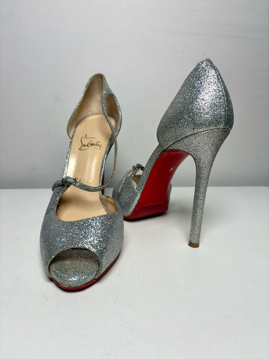 Pre-Owned W Shoe Size 39 Christian Louboutin Silver Women's Pump