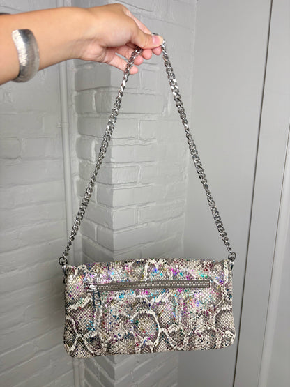 Zadig & Voltaire Snakeskin Print Leather Multi-Color Cowhide Purse