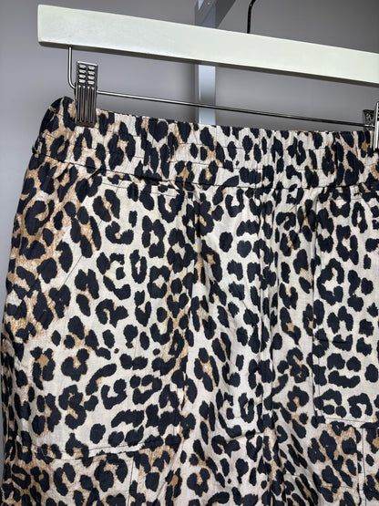 Women Size 42 (L US) GANNI Multi-Color Animal Print Cotton Silk Pre-Owned Long Shorts