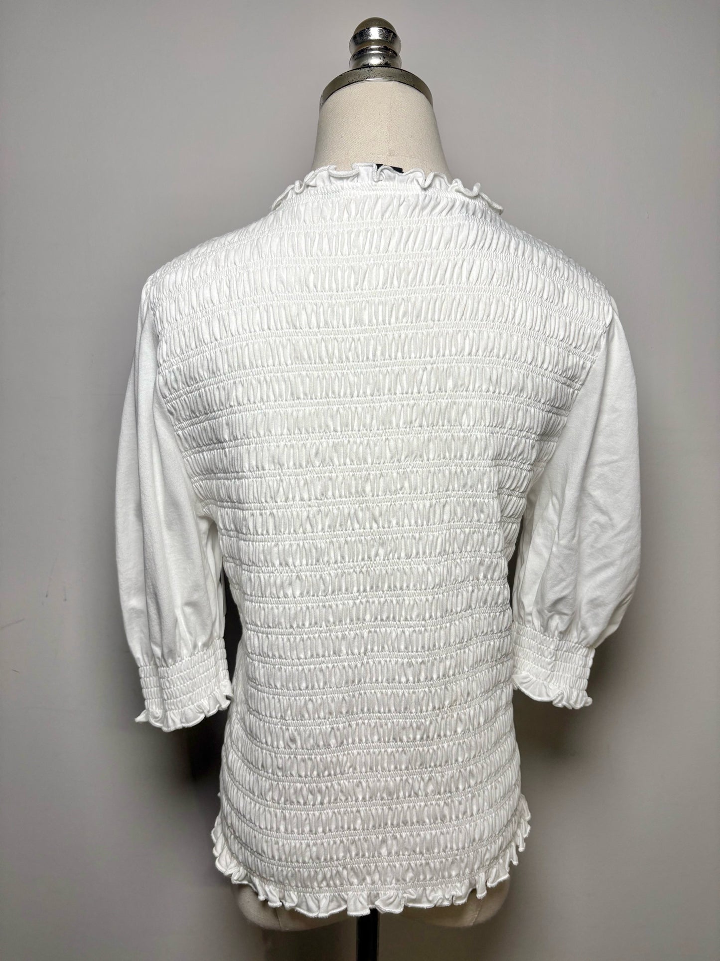 Women's Size L Veronica Beard Langston White Pure Cotton NWT Pre-Owned Top