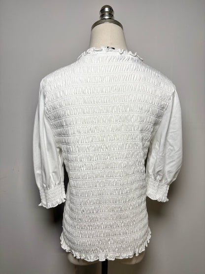 Women's Size L Veronica Beard Langston White Pure Cotton NWT Pre-Owned Top