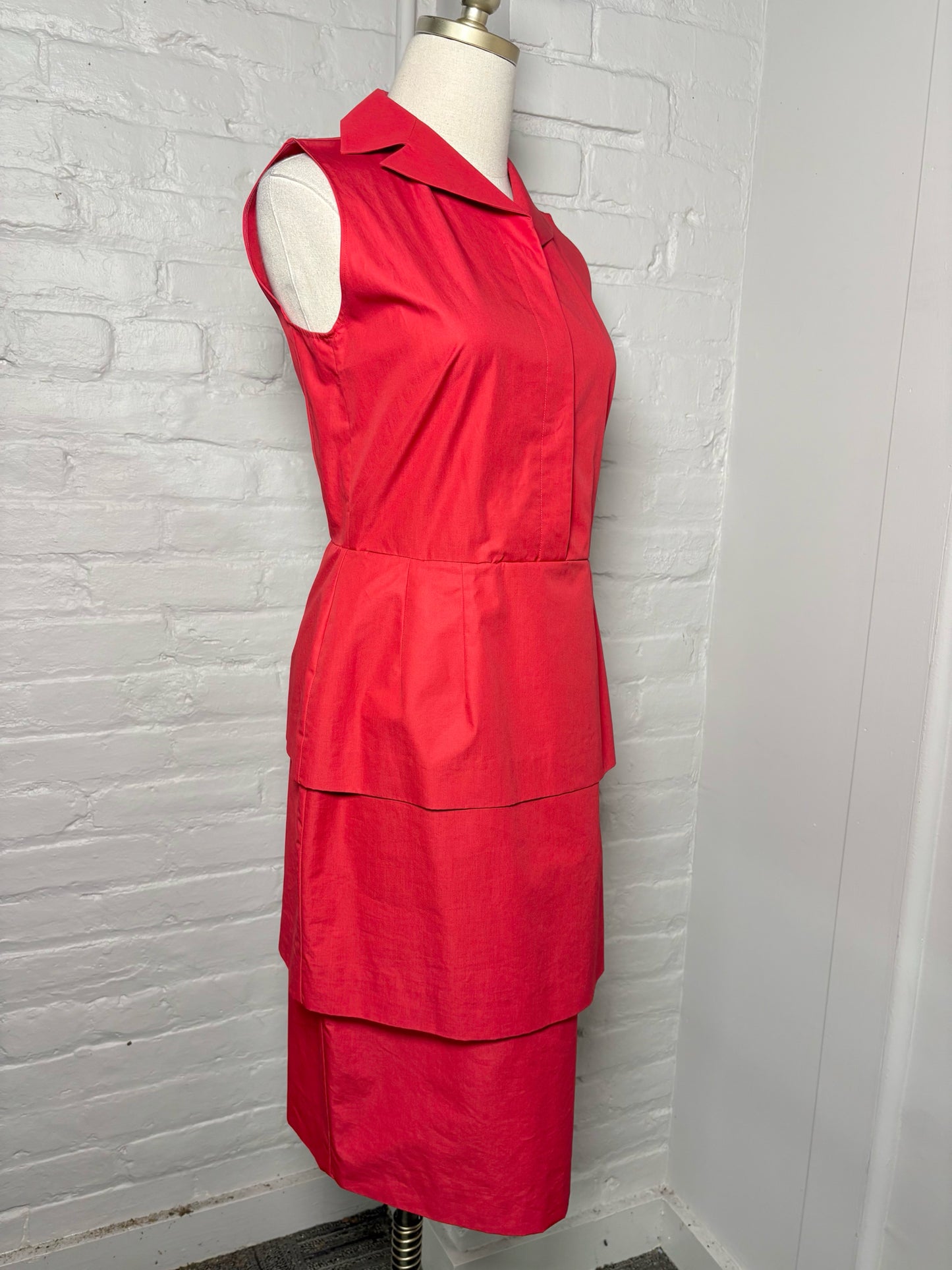 Women Size 36 (2) Jil Sander Red Solid Dress