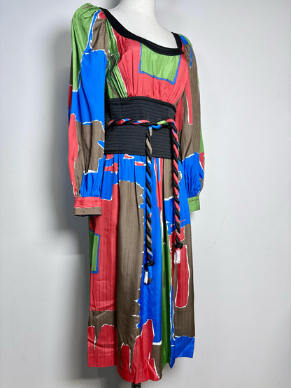 Women Size 4 Tory Burch Multicolor Abstract Silk Blend NWT Dress
