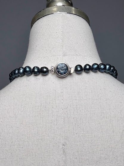 925 Sterling Silver Labradorite Pendant Tahitian Pearls Pre-owned Necklace