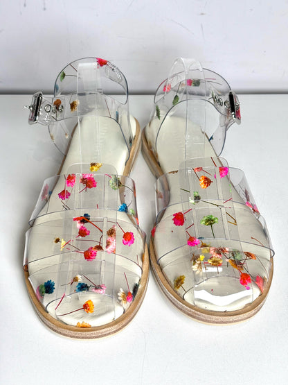 W Shoe Size 10 Freda Salvador Sera Fisherman Pressed Flower PVC Pre-owned Sandal