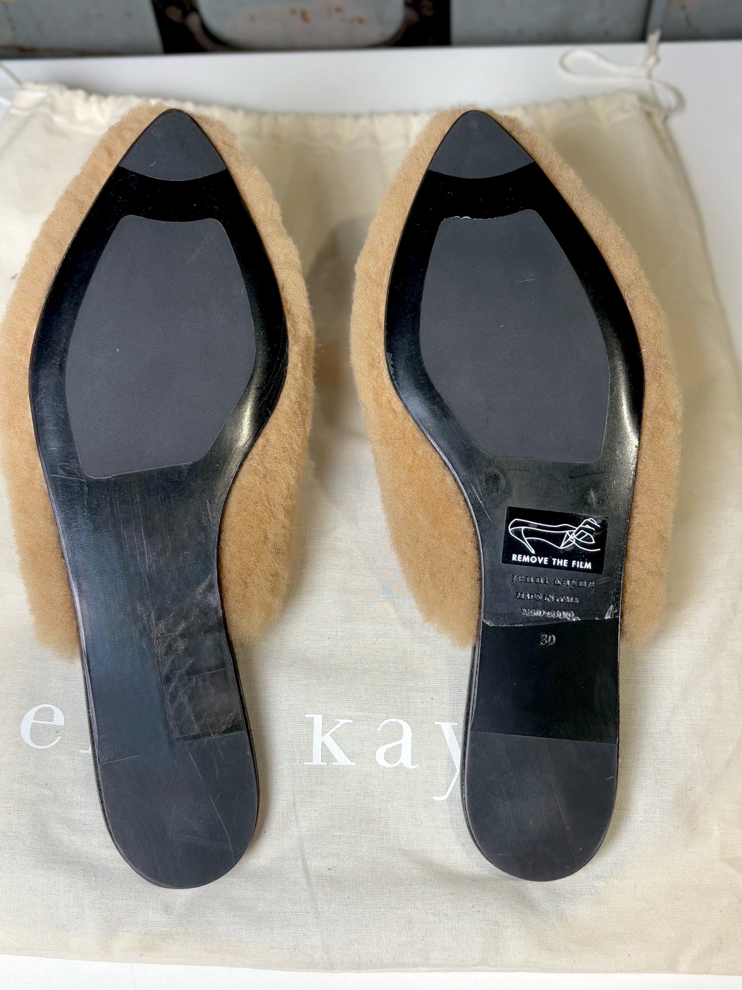 W Shoe Size 39 (8.5 US) Jenni Kayne Camel Shearling Slip-ons