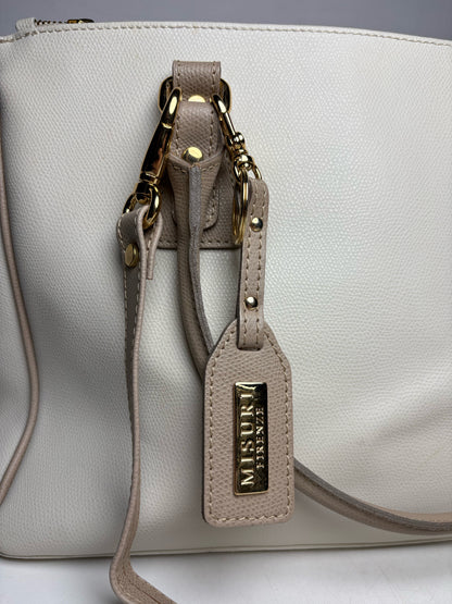 Women's Misuri Firenze Bone Neutral Hand-Stitched Italian Leather Pre-Owned Satchel Bag