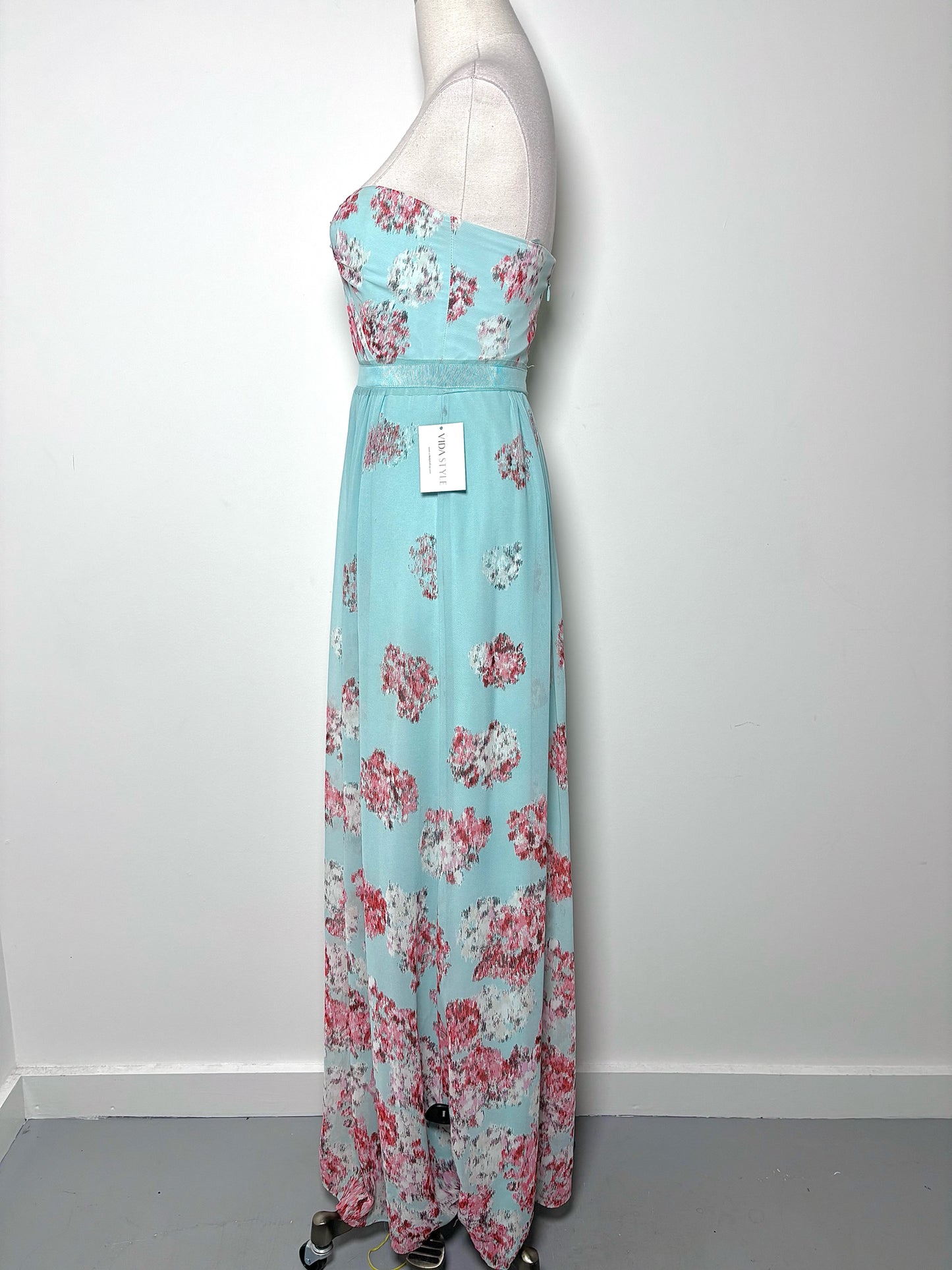 Women Size S BCBG Blue, pink Floral Polyester Dress