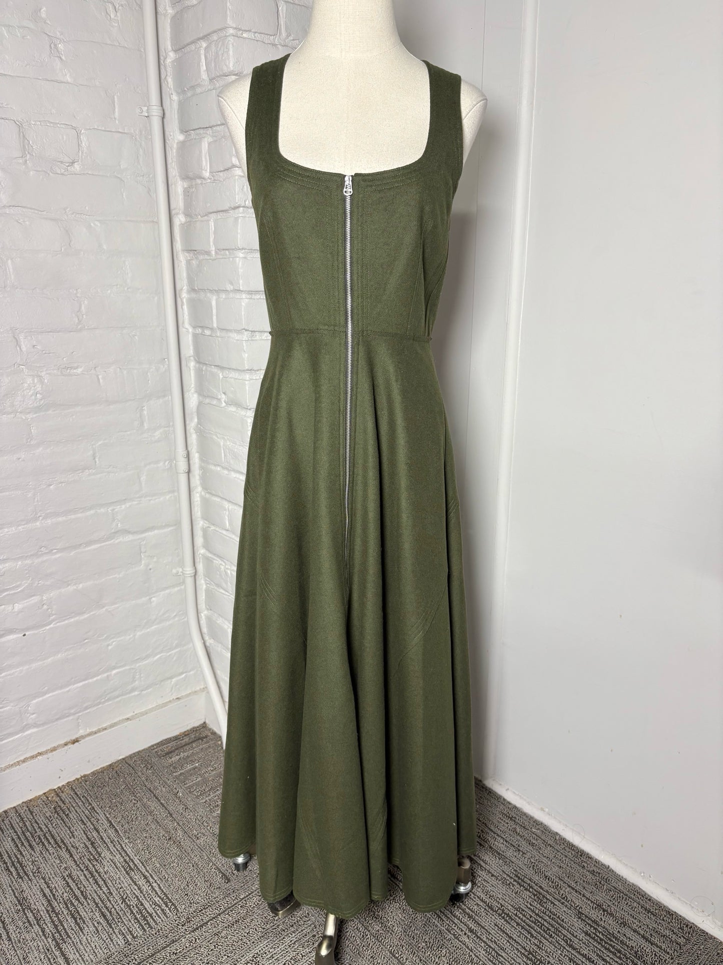 Women Size S La Ligne New York Dark Green Solid Dress