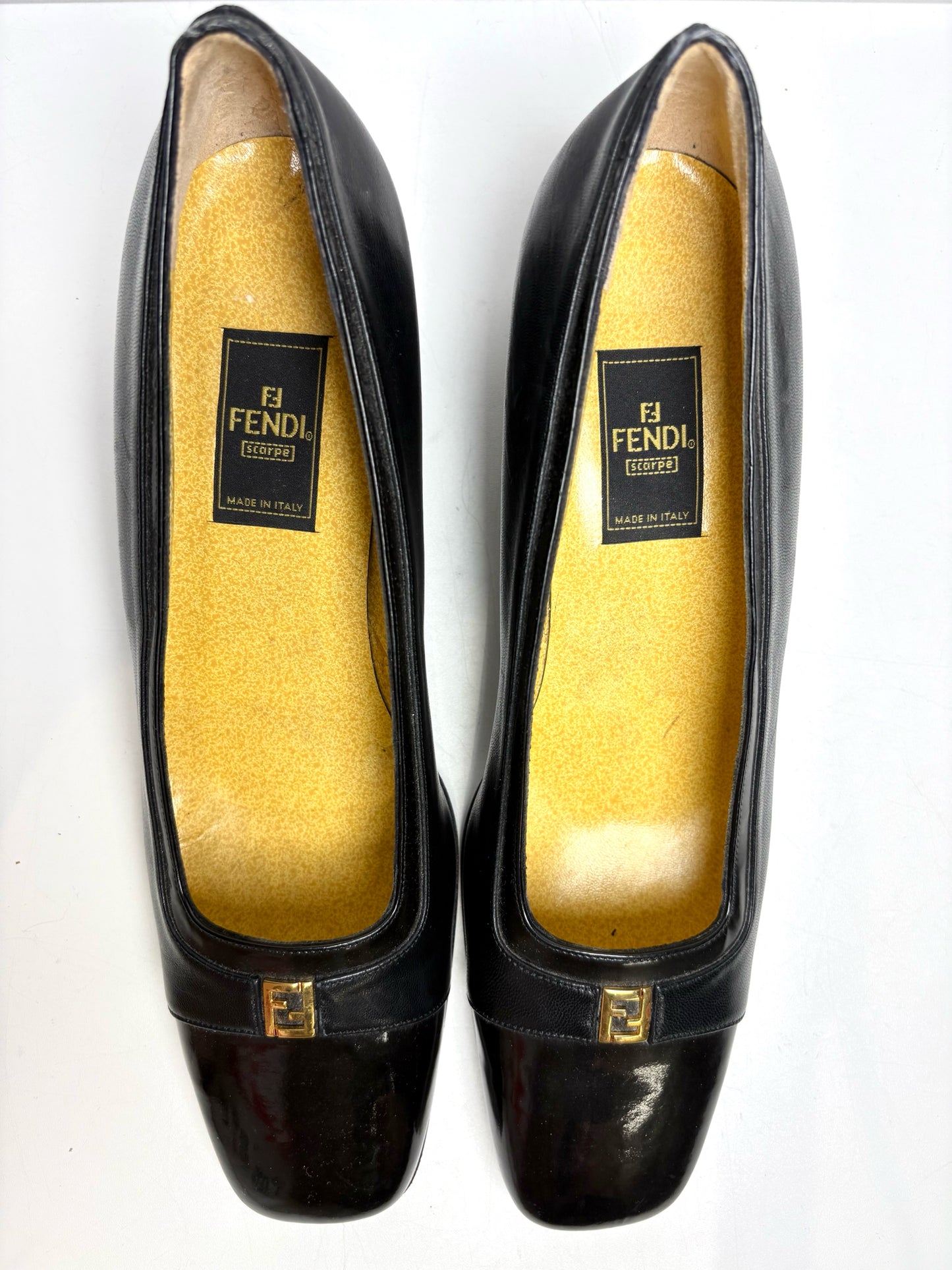 W Shoe Size 10 Fendi Black Leather Genuine Leather Women's Vintage Pump