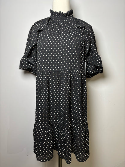 Women Size 38 Sezane Black Polka Dot Polyester Dress