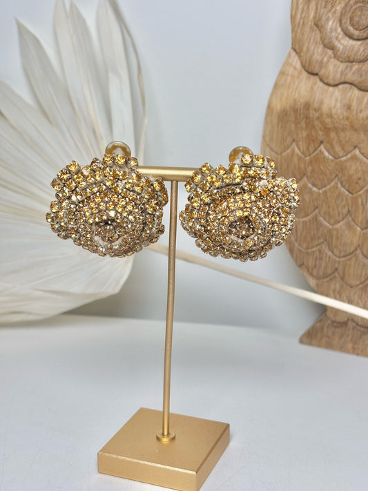 Rebecca de Ravenel Semi-Precious Gold-plated Clip-on Earrings