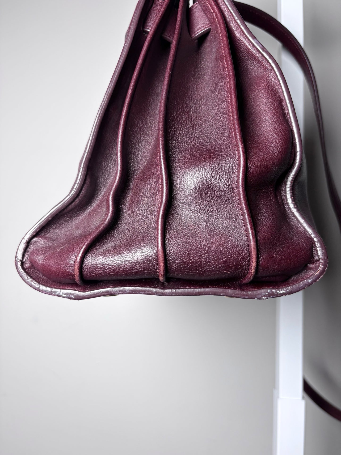 Saint Laurent Sac De Jour Burgundy Leather Iconic YSL Classic 2024 Pre-owned