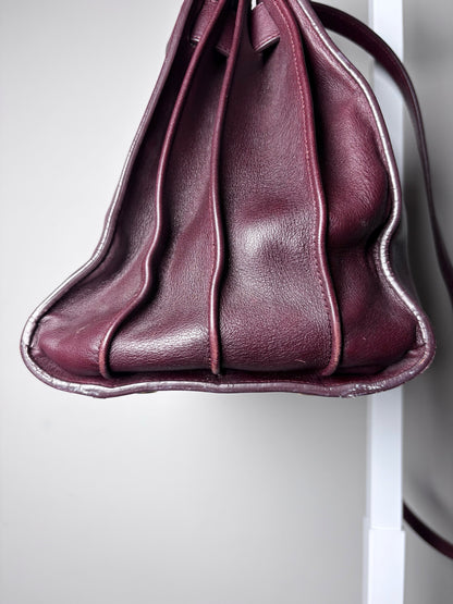 Saint Laurent Sac De Jour Burgundy Leather Iconic YSL Classic 2024 Pre-owned