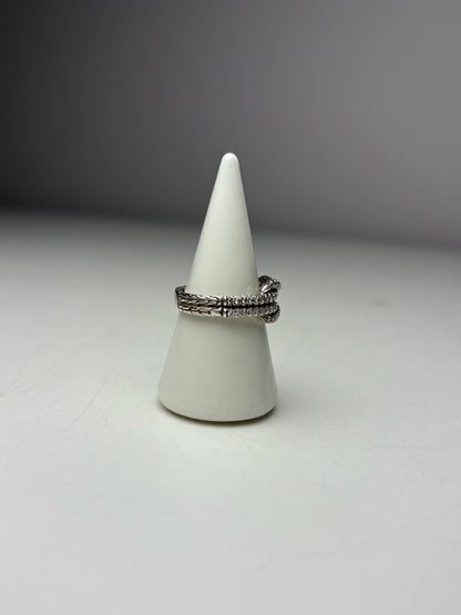 Women's Size 6 John Hardy Love Knot Diamond Sterling Silver Pre-Owned Ring