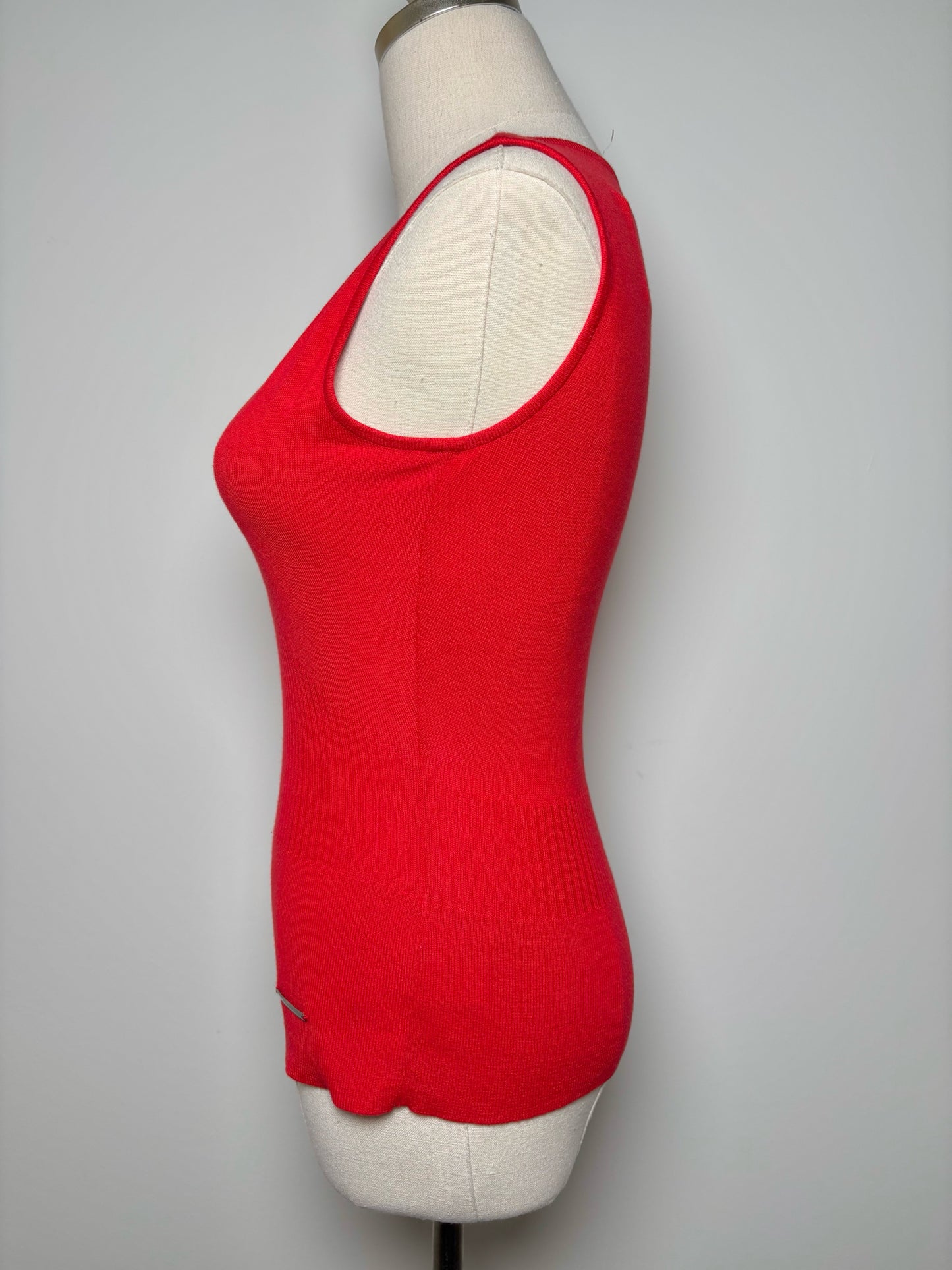 Women Size 44 (10, US) Valentino Red Solid Cotton, Acrylic Sweater