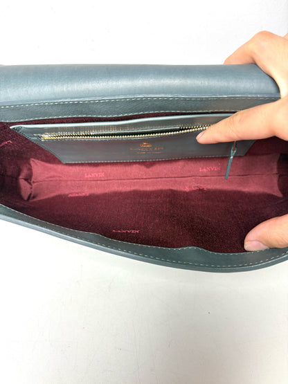 Lanvin Classic Pochette NWT Gray Calfskin Flap Purse