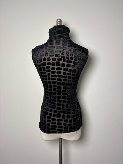 Women Size 6 Armani Collection Black Squares Pre-owned Tank Top