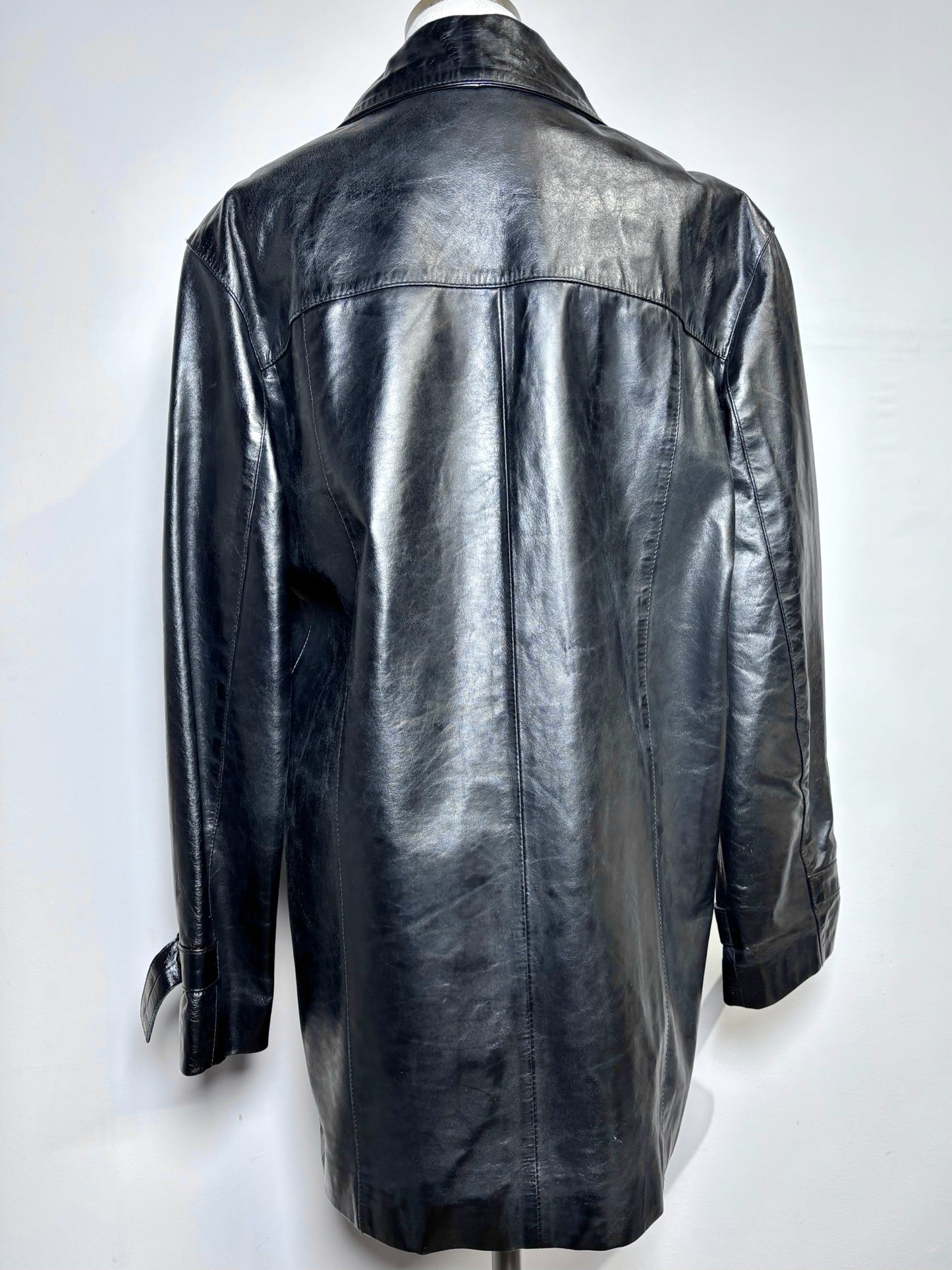 Women Size S Versace Couture Black Solid Lambskin Vintage Jacket