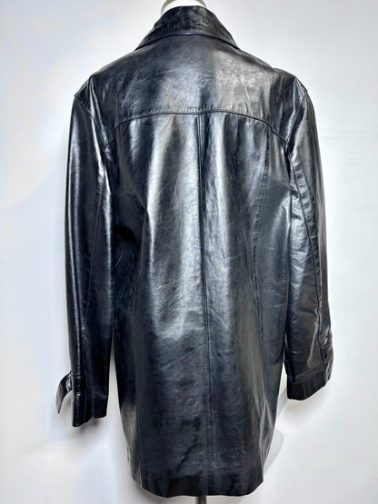 Women Size S Versace Couture Black Solid Lambskin Vintage Jacket