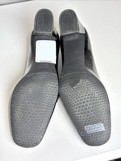 W Shoe Size 8.5N Stuart Weitzman Black Patent Leather Women's Pre-owned Pump