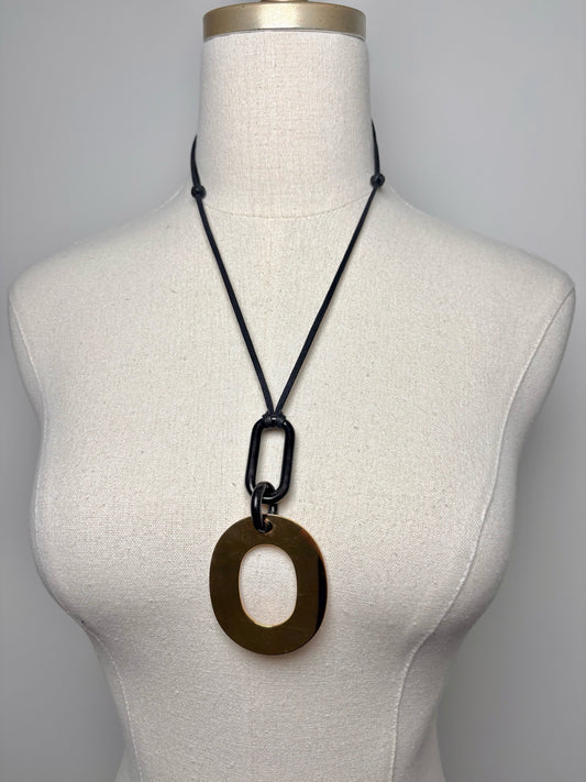 Hermes Permabrass, Gold Plated Leather Cord Mayance Isthme Necklace