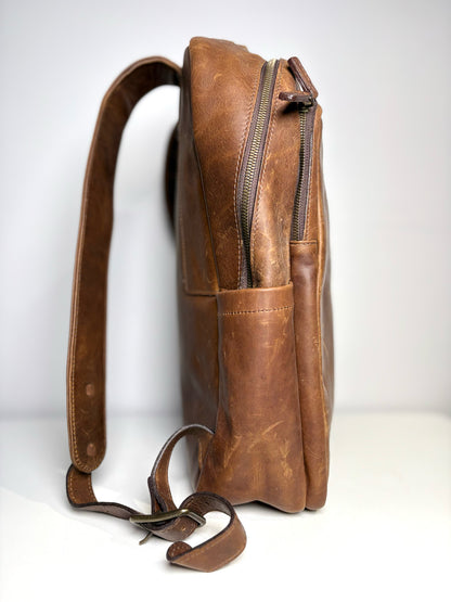 Moore & Giles Brown Leather Men's Backpack