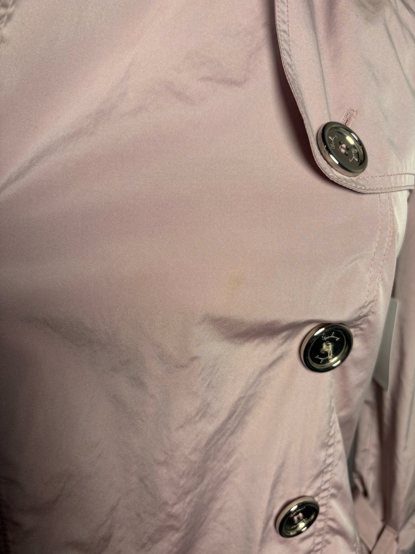 Women Size 10 Burberry Dusty Pink Solid Trench Short Coat
