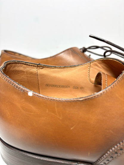 Men's Ralph Lauren Purple Label Tan Burnished Calfskin Pre-Owned Denver Dress Shoes